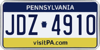 PA license plate JDZ4910