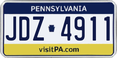 PA license plate JDZ4911