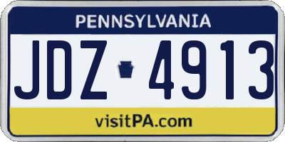 PA license plate JDZ4913
