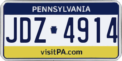PA license plate JDZ4914