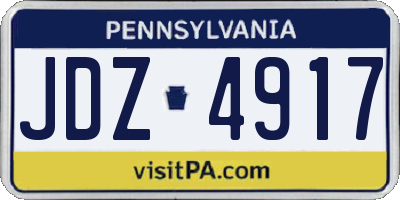 PA license plate JDZ4917