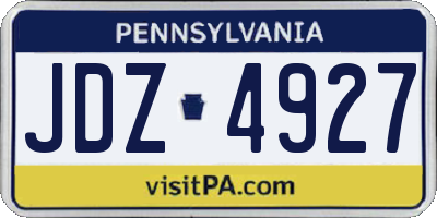 PA license plate JDZ4927
