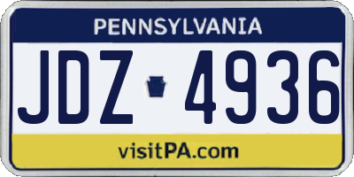 PA license plate JDZ4936
