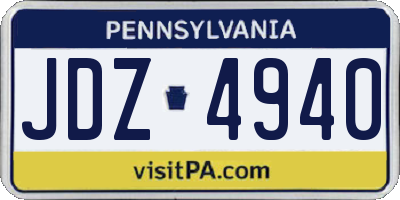PA license plate JDZ4940