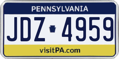 PA license plate JDZ4959