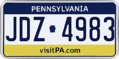 PA license plate JDZ4983