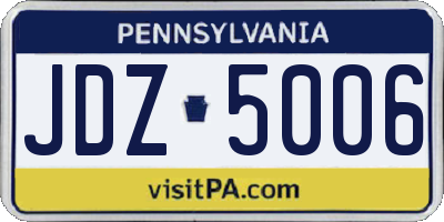 PA license plate JDZ5006