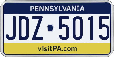 PA license plate JDZ5015