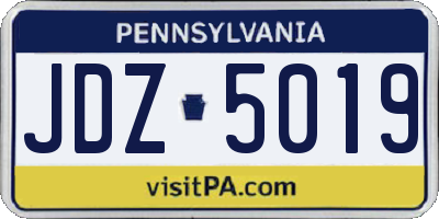 PA license plate JDZ5019