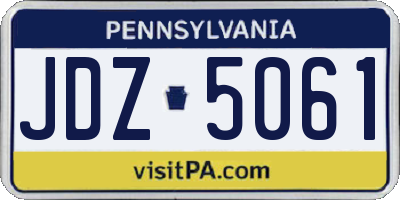 PA license plate JDZ5061