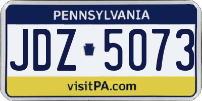PA license plate JDZ5073
