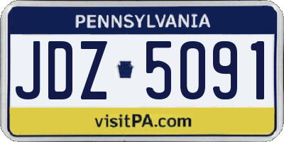 PA license plate JDZ5091