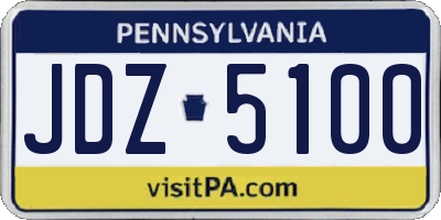 PA license plate JDZ5100