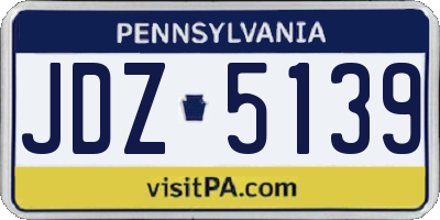 PA license plate JDZ5139