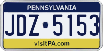 PA license plate JDZ5153