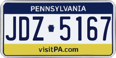 PA license plate JDZ5167