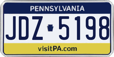 PA license plate JDZ5198