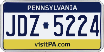PA license plate JDZ5224