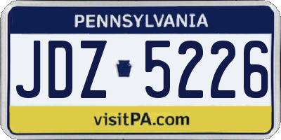 PA license plate JDZ5226