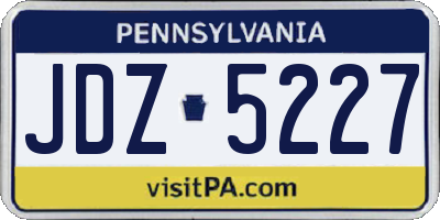 PA license plate JDZ5227