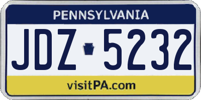 PA license plate JDZ5232