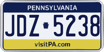 PA license plate JDZ5238