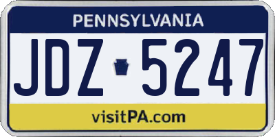PA license plate JDZ5247