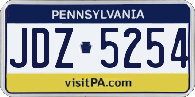 PA license plate JDZ5254