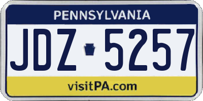 PA license plate JDZ5257