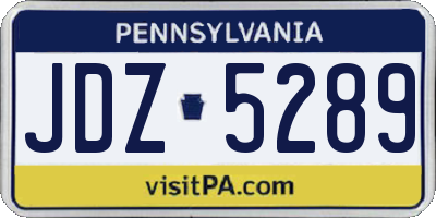 PA license plate JDZ5289