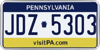 PA license plate JDZ5303