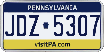 PA license plate JDZ5307