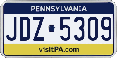 PA license plate JDZ5309