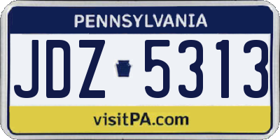 PA license plate JDZ5313