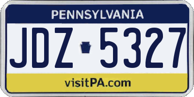 PA license plate JDZ5327
