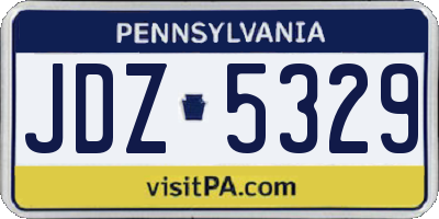 PA license plate JDZ5329