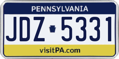 PA license plate JDZ5331