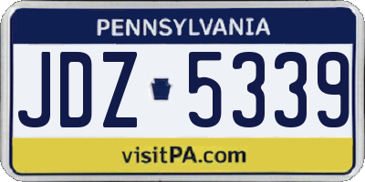PA license plate JDZ5339