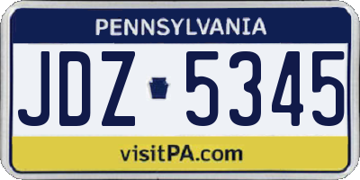 PA license plate JDZ5345