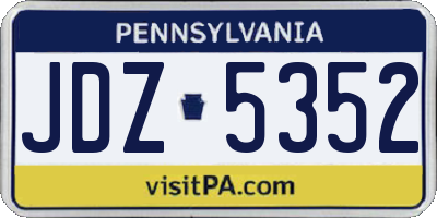 PA license plate JDZ5352