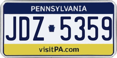 PA license plate JDZ5359