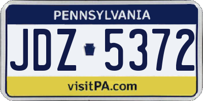 PA license plate JDZ5372