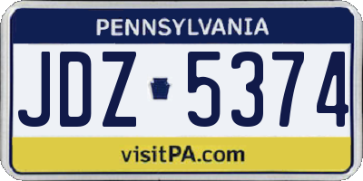 PA license plate JDZ5374