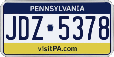 PA license plate JDZ5378