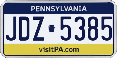 PA license plate JDZ5385