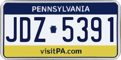 PA license plate JDZ5391
