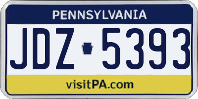PA license plate JDZ5393