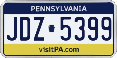 PA license plate JDZ5399