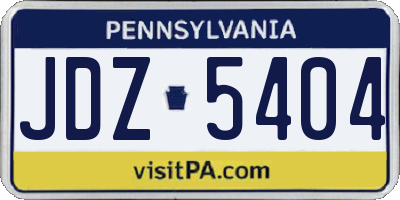 PA license plate JDZ5404