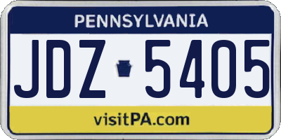 PA license plate JDZ5405